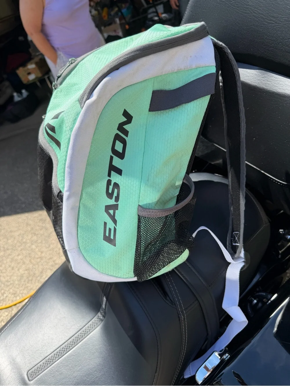 Easton Mint Green and Black Kids Backpack with Water Bottle Pocket
